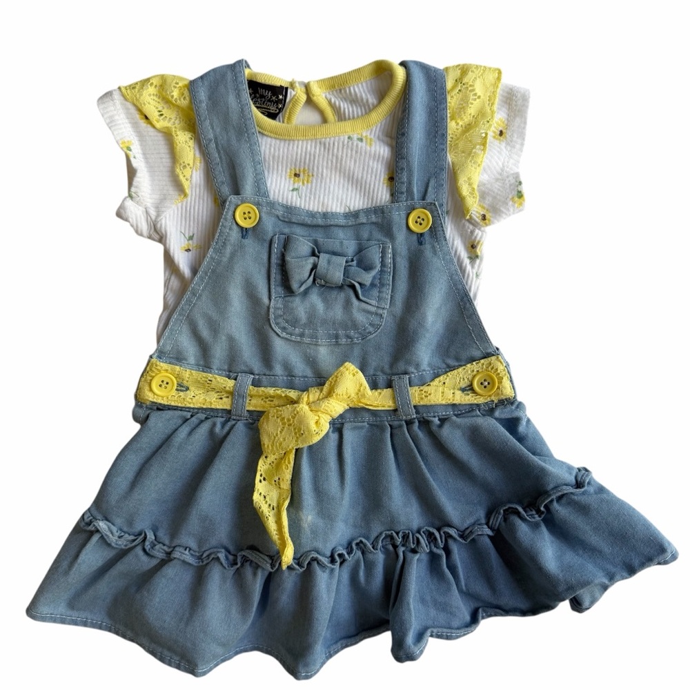My Destiny Denim Overall Dress 2 Pc. Outfit Size 12M